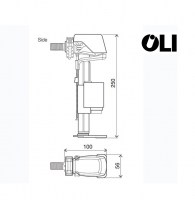 MECANISMOS ALIMENTACION LATERAL CISTERNA INODORO AZUR PLUS OLI